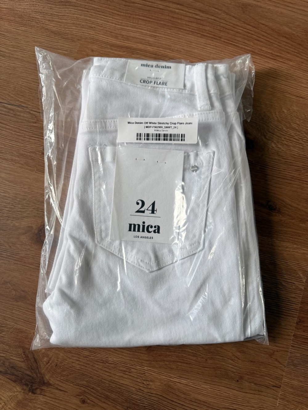 mica Denim Women's High-Rise White Crop Flare Jeans